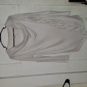 Long sleeve white fringe shirt